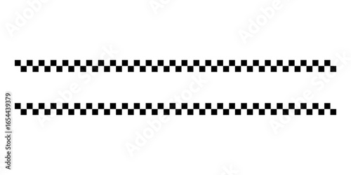 Black and white checkered rectangular frame. Square racing checkerboard pattern. Chessboard geometric pattern. Rally checkerboard pattern. Finish racing frame. Vector illustration on white background