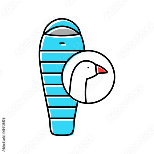 down sleeping bag goose color icon vector illustration