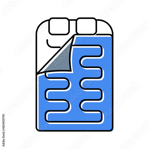 double blanket sleeping bag color icon vector illustration