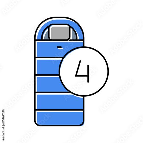 four season sleeping bag color icon vector illustration