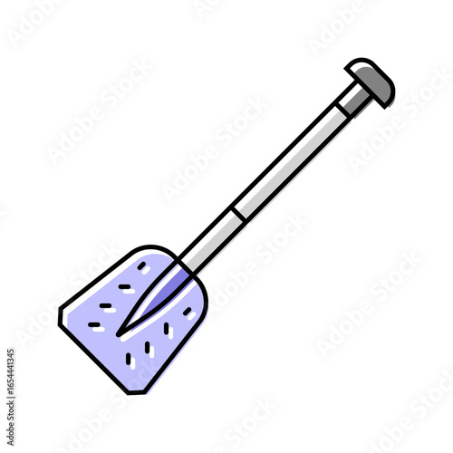 avalanche shovel snowboard color icon vector illustration