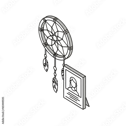 Dreamcatcher with portrait, symbolizing memory protection and legacy.