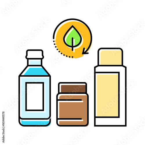 zero waste cosmetic packaging color icon vector illustration