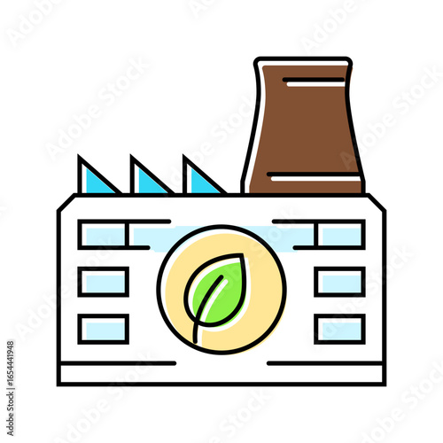 eco friendly factory sustainable beauty color icon vector illustration