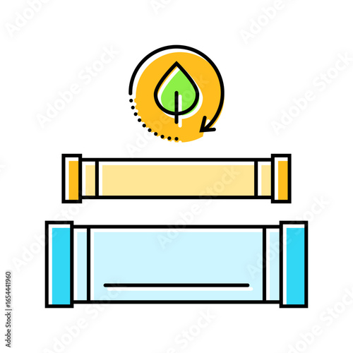 biodegradable tube sustainable beauty color icon vector illustration