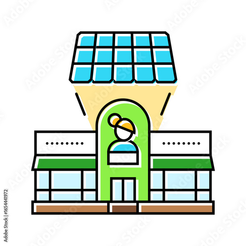 solar powered beauty lab sustainable color icon vector illustration