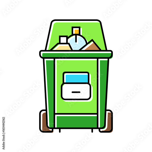 recycling bin cosmetics sustainable beauty color icon vector illustration