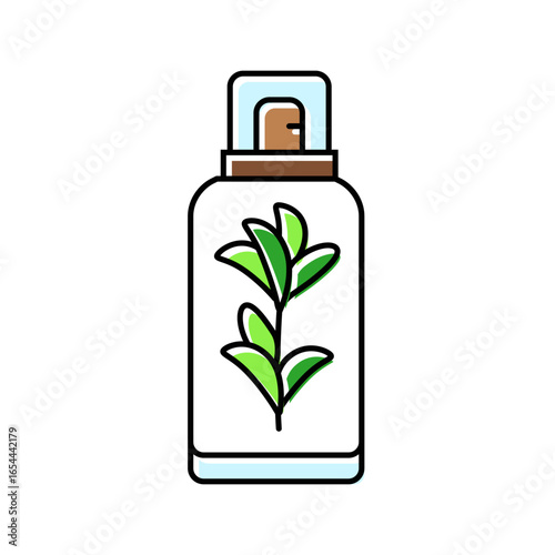 plant based cosmetic sustainable beauty color icon vector illustration