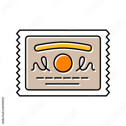 vintage clothing tag thrift driven fashion color icon vector illustration