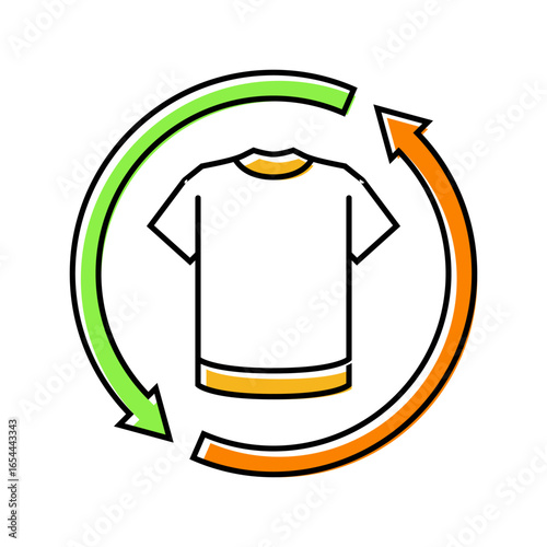 clothing swap thrift driven fashion color icon vector illustration