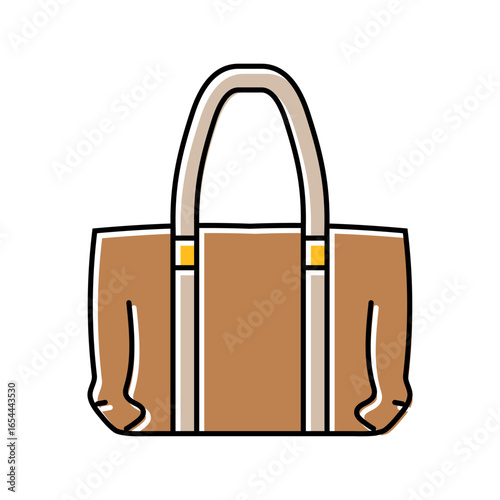 leather bag thrift driven fashion color icon vector illustration