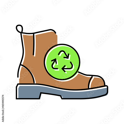 shoes recycle thrift driven fashion color icon vector illustration