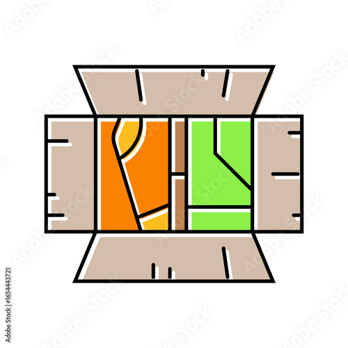 hand me down thrift driven fashion color icon vector illustration