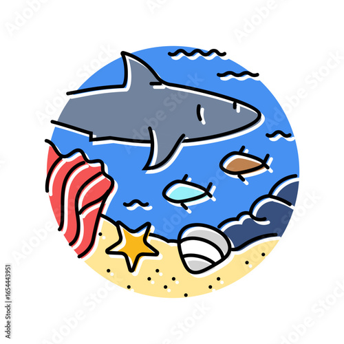 marine life world ocean color icon vector illustration