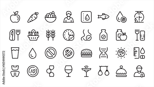 Health and Nutrition Icons food drink