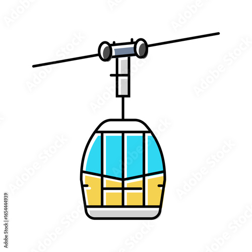 lift or gondola mountain skiing color icon vector illustration