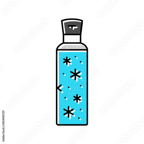 thermos flask snowflakes mountain skiing color icon vector illustration