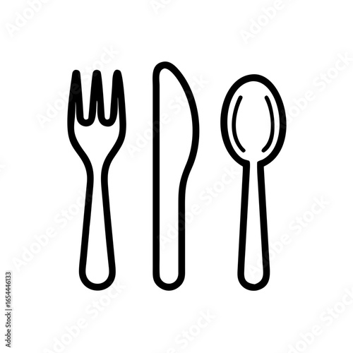 cutlery hand drawing icon for web and graphic design