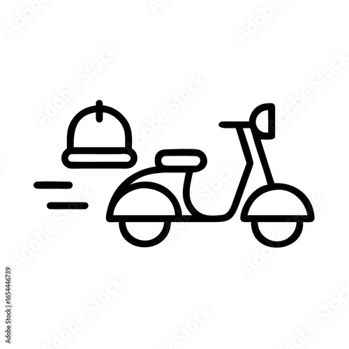 food delivery hand drawing icon for web and graphic design