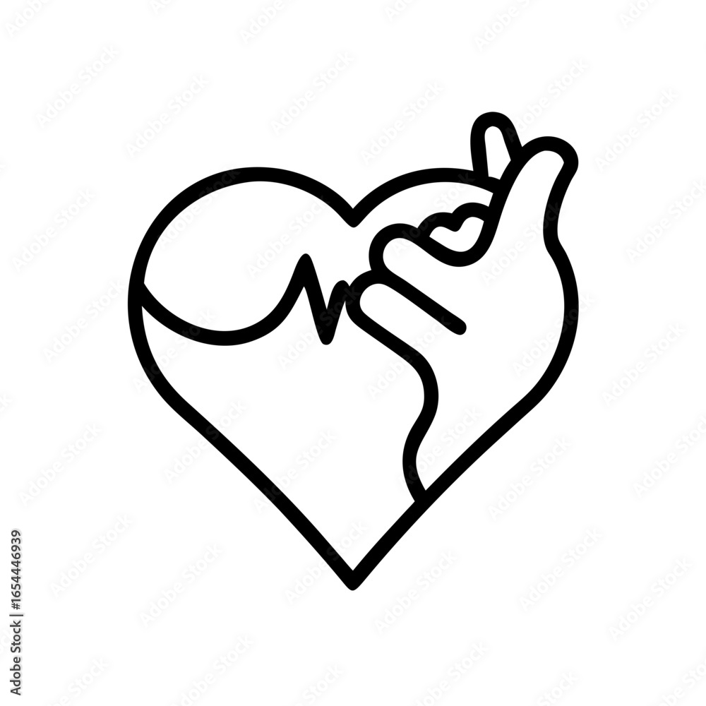 Obraz premium heart hand drawing icon for web and graphic design