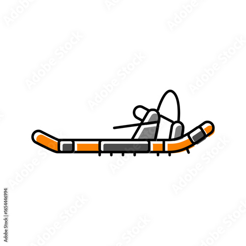 snowshoes footwear tourism color icon vector illustration