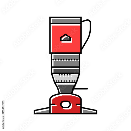 trail gas burner stove color icon vector illustration