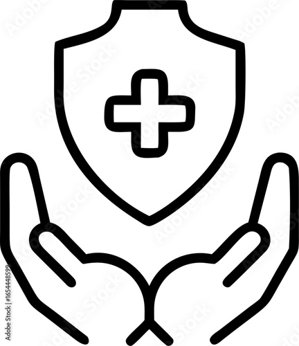 health insurance vector icon on white or transparent background. medical or healthcare icons items Stroke icon collections. Editable Stroke icon collection Outline icon.