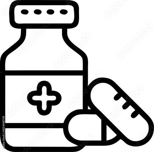 medicine vector icon on white or transparent background. medical or healthcare icons items Stroke icon collections. Editable Stroke icon collection Outline icon.