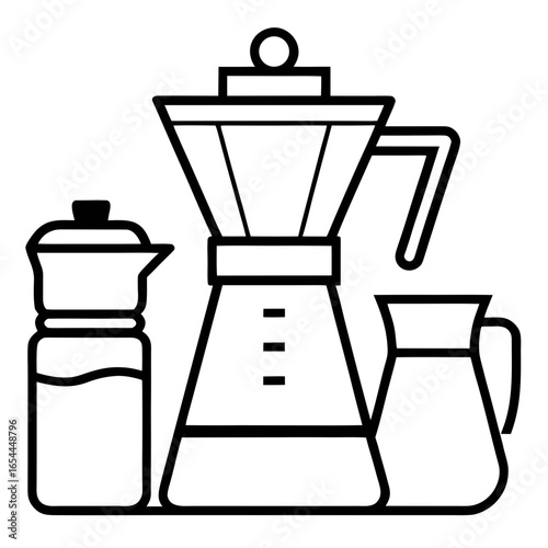 Coffee brewing equipment including a moka pot and carafe