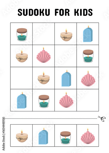 Kids Sudoku Puzzle with Decorative Candles