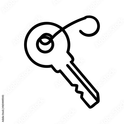 room key hand drawing icon for web and graphic design