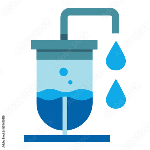 Water dispenser with dripping faucet and bubbles