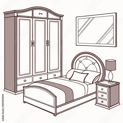 bedroom interior with bed