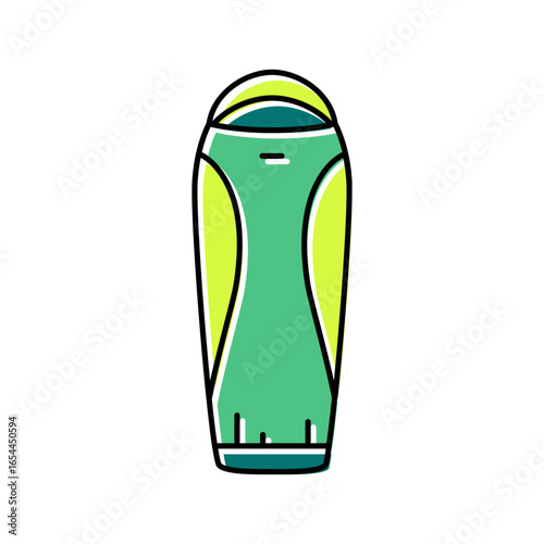 sleeping bag ultralight trekking color icon vector illustration