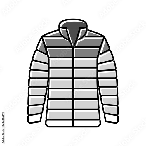 insulated jacket ultralight hiking color icon vector illustration