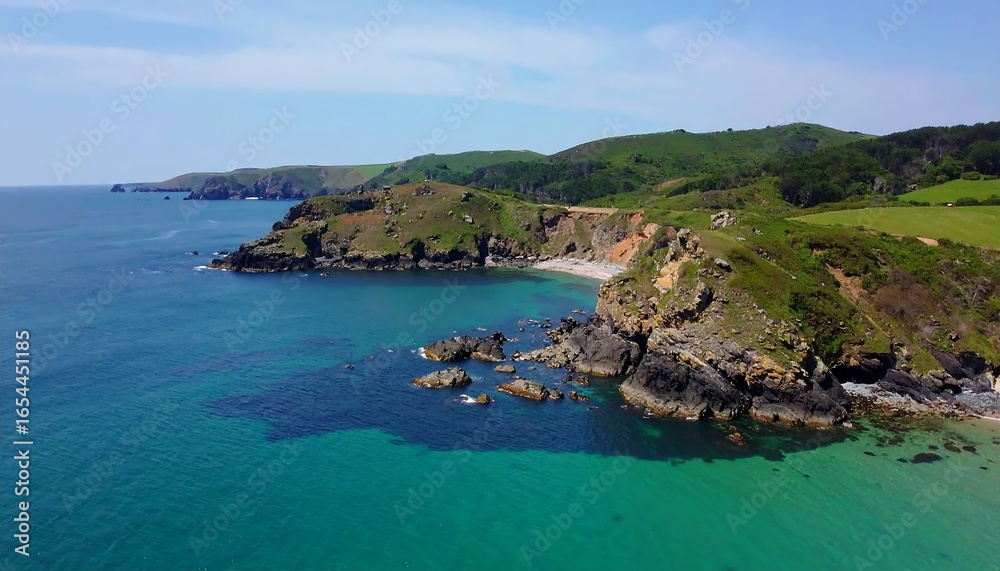Fototapeta premium Coastal landscape panorama