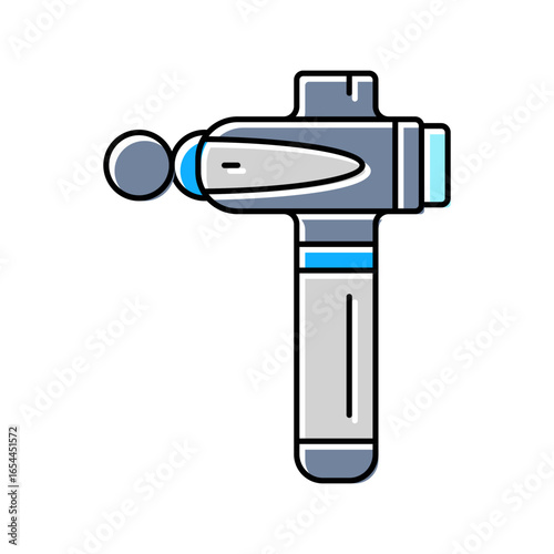 massage gun recovery wellness color icon vector illustration