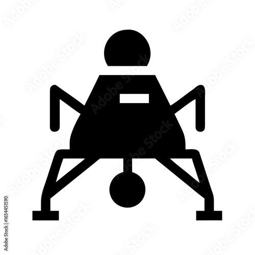 silhouette lunar lander hand drawing icon for web and graphic design