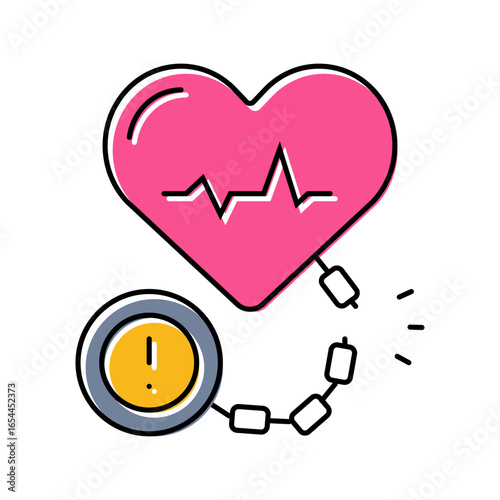 heart stress relief recovery wellness color icon vector illustration