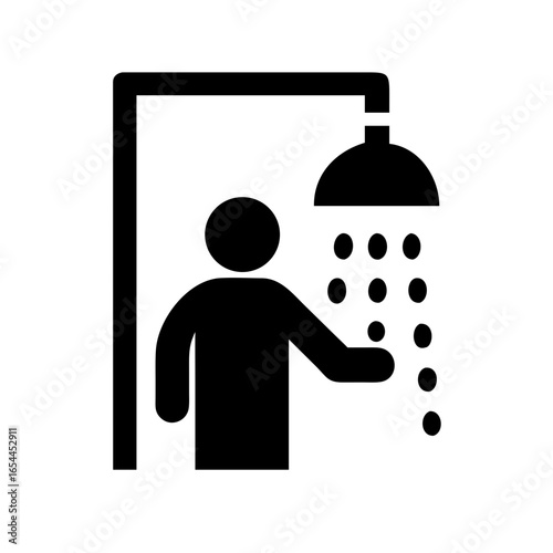 silhouette shower hand drawing icon for web and graphic design