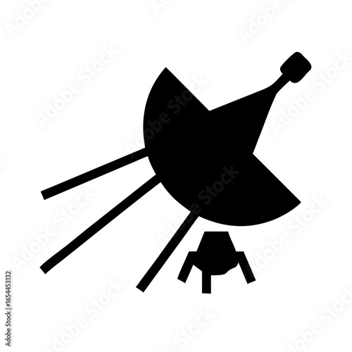 silhouette space probe hand drawing icon for web and graphic design