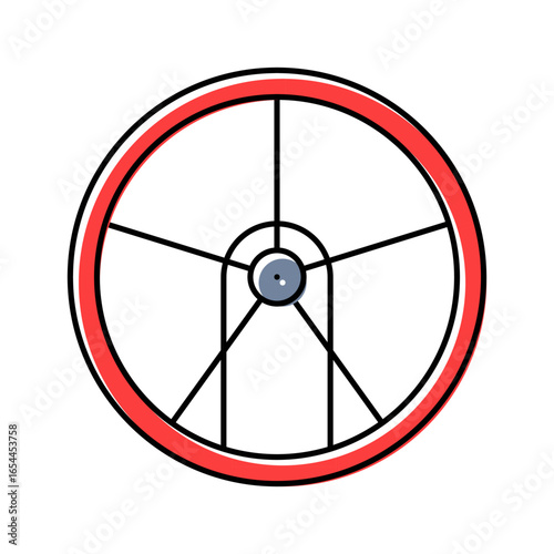 ships wheel sailing sport color icon vector illustration