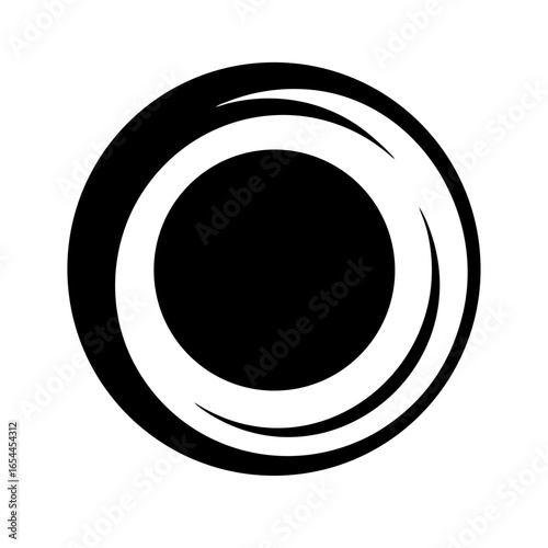 silhouette black hole hand drawing icon for web and graphic design
