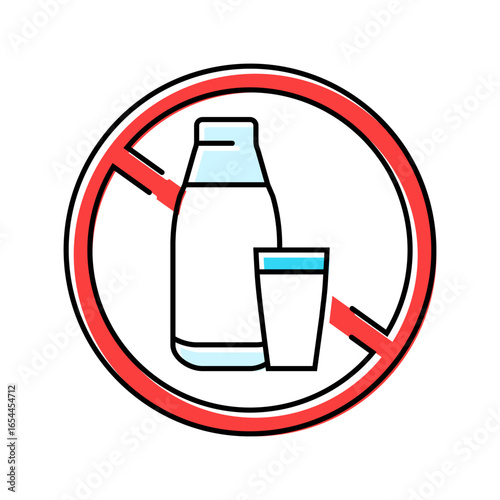 avoiding dairy foods diarrhea color icon vector illustration