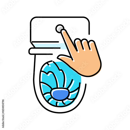 flush toilet diarrhea color icon vector illustration
