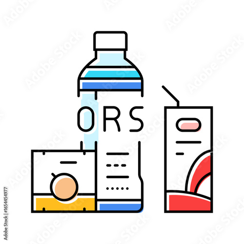 drinking oral rehydration solution color icon vector illustration
