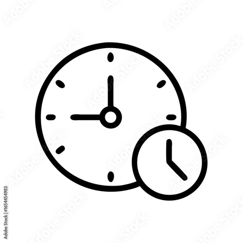 time reminder hand drawing icon for web and graphic design