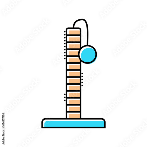 cat scratching post pet home color icon vector illustration