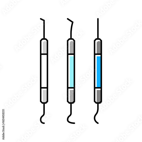 dental scaler orthodontist color icon vector illustration