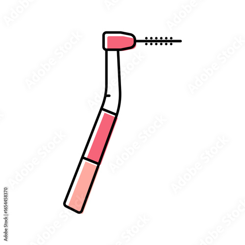 interdental brush orthodontist color icon vector illustration